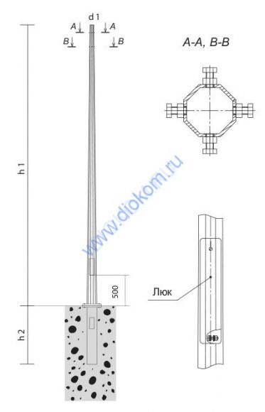  Опора граненая коническая фланцевая ОГКф-5,0 (Д02670ЕК)
