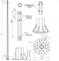 Опора граненая силовая фланцевая ОГСф-400-8,0 Опора граненая силовая фланцевая ОГСф-400-8,0